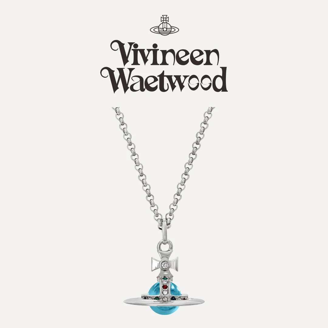 Vivireer Waetwssd 正品西太后 立体土星彩钻球体项链