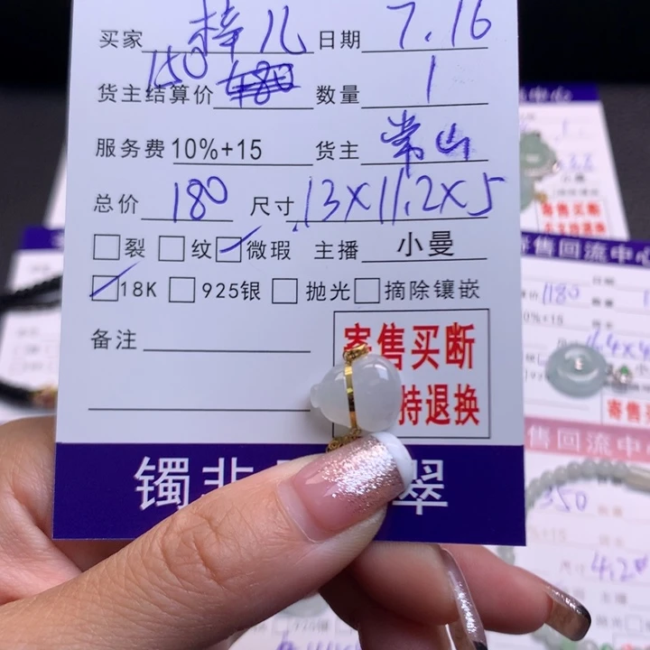 梓***儿翡翠18K金镶嵌颈饰1367869998