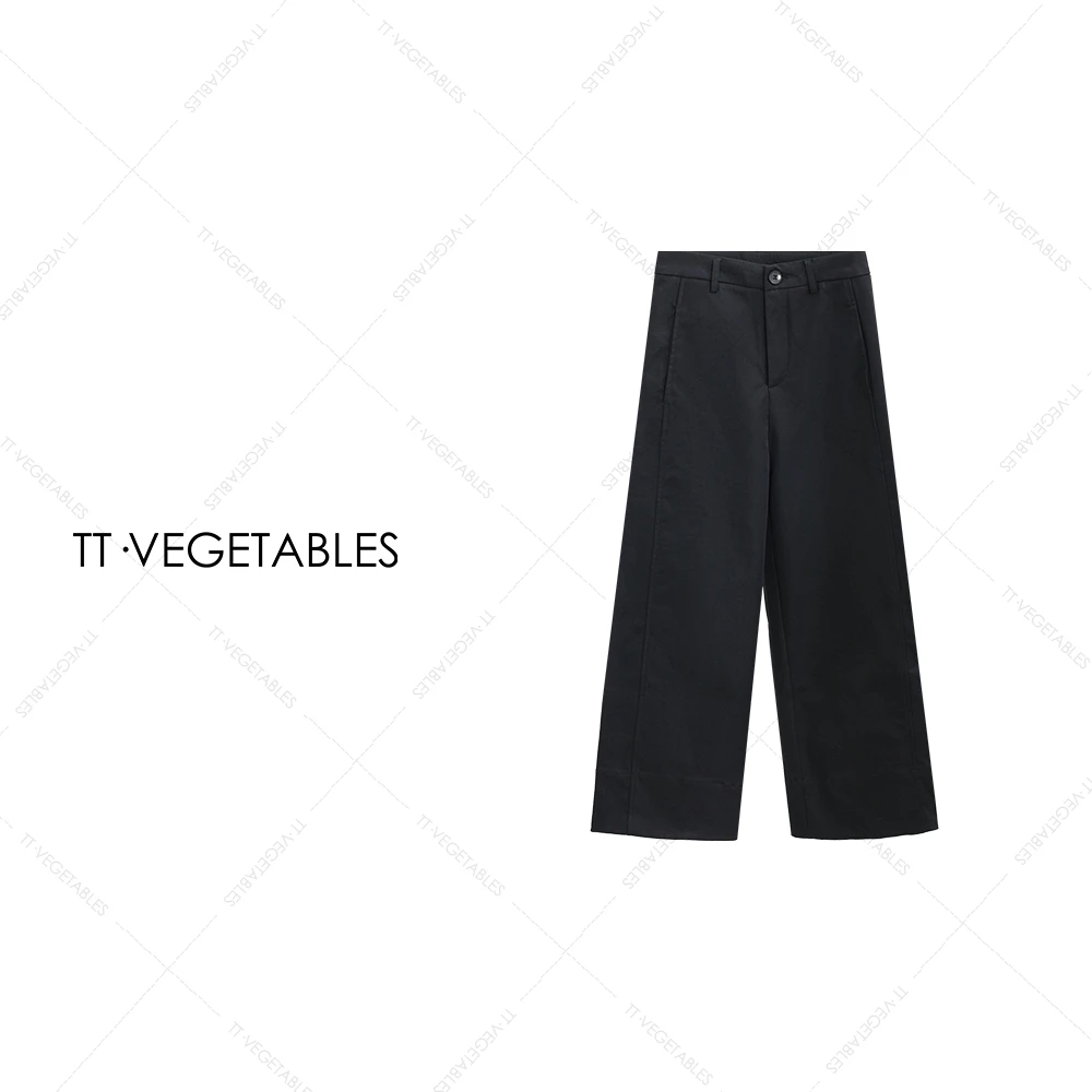 噢芬/小个子 【雾散】百搭高腰休闲裤直筒裤女裤阔腿裤521191