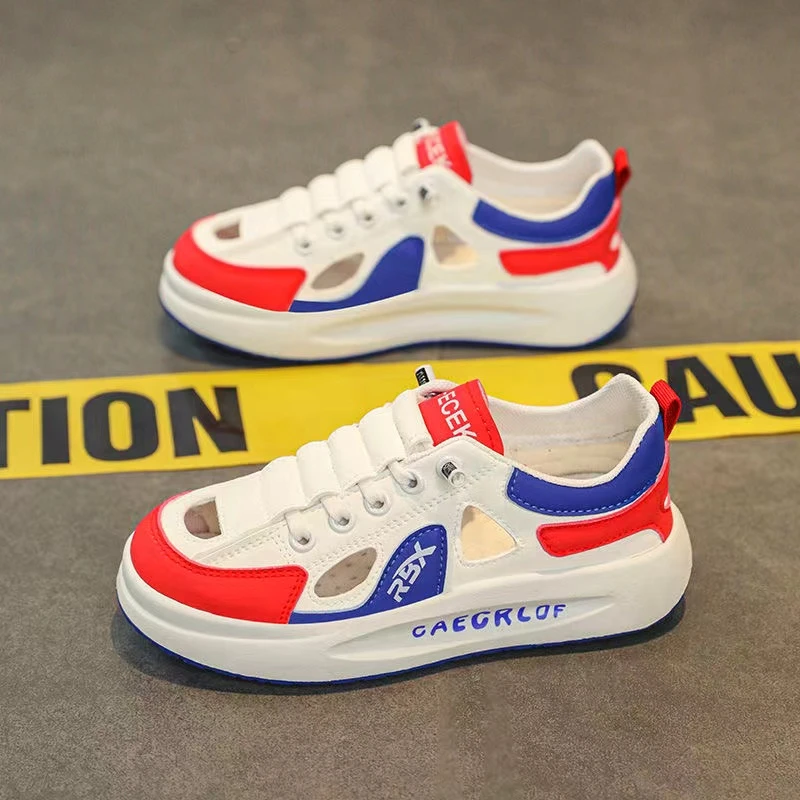 新款中大童男女宝夏款透气运动鞋镂空单网休闲鞋1160（南中）