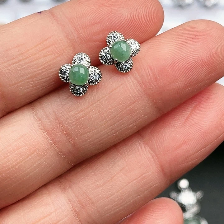 翡翠耳饰合金吊坠