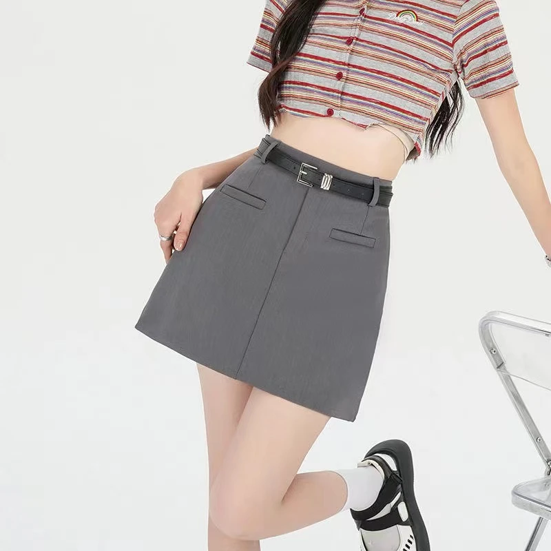 西装半身裙女春秋季2025新款高腰显瘦包臀短裙小个子a字裙防走光