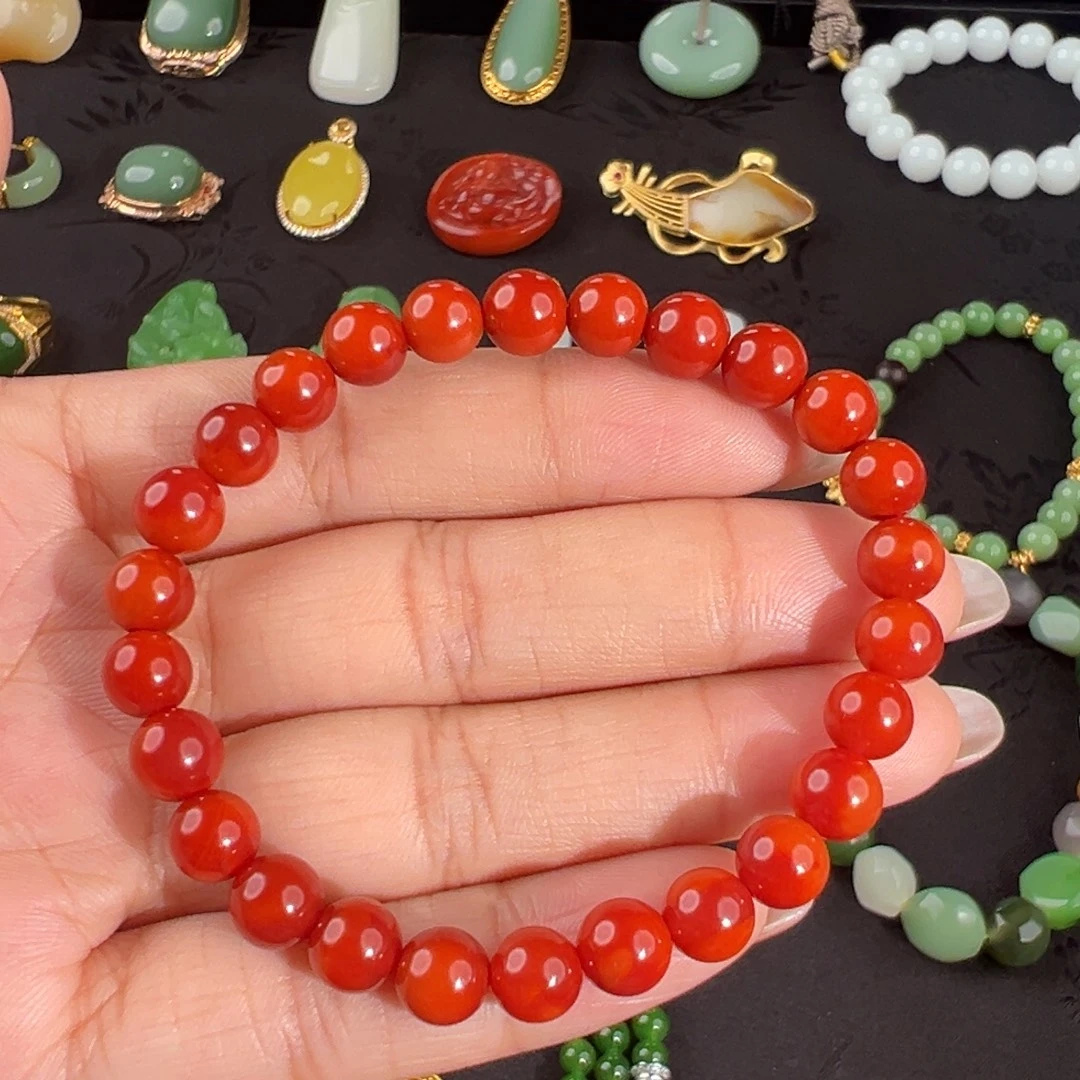 南红玛瑙未镶嵌手串锦红手串