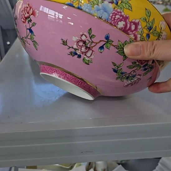 瓷片珐琅彩8.5寸2个深窝盘66666