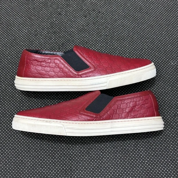 95新 GUCCI/古驰 38码 24.5cm 红色 满印 成色新 一脚蹬