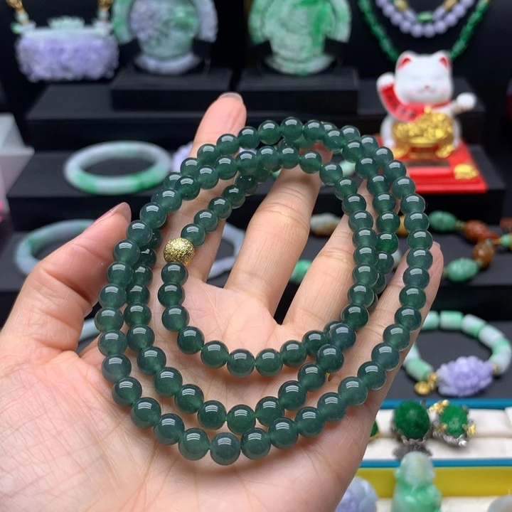 颈饰未镶嵌翡翠翡翠冰蓝水