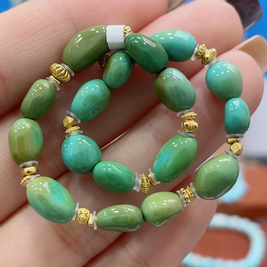 绿松石18K金镶嵌珠宝奇石