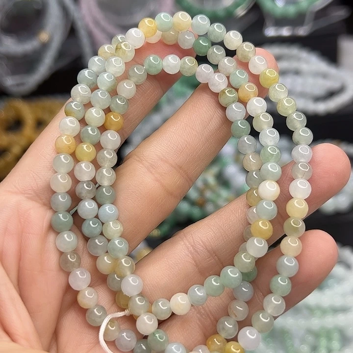 翡翠未镶嵌颈饰卡5+多宝项链