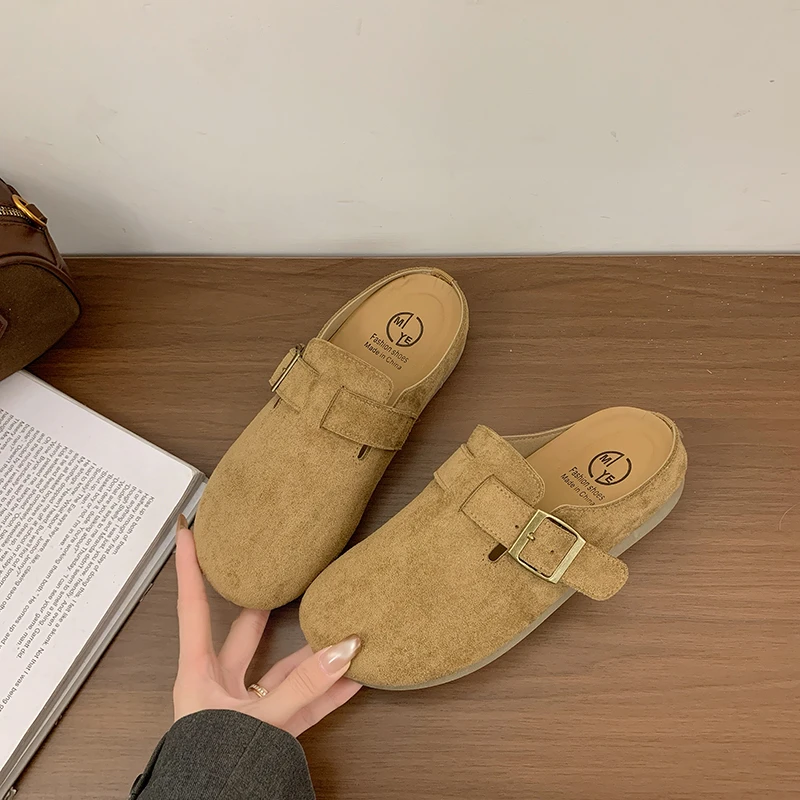 【不带运费险】内增高包头博肯女外穿休闲厚底女鞋勃肯鞋一脚蹬懒人