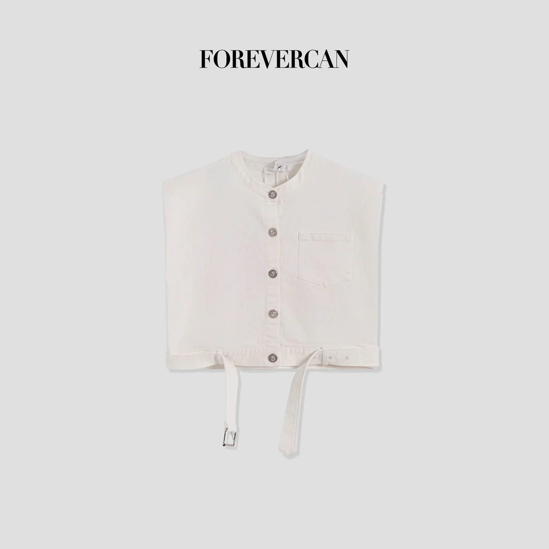 FOREVERCAN“云海拾贝”立裁极简廓形无袖马甲背心上衣 SC18863