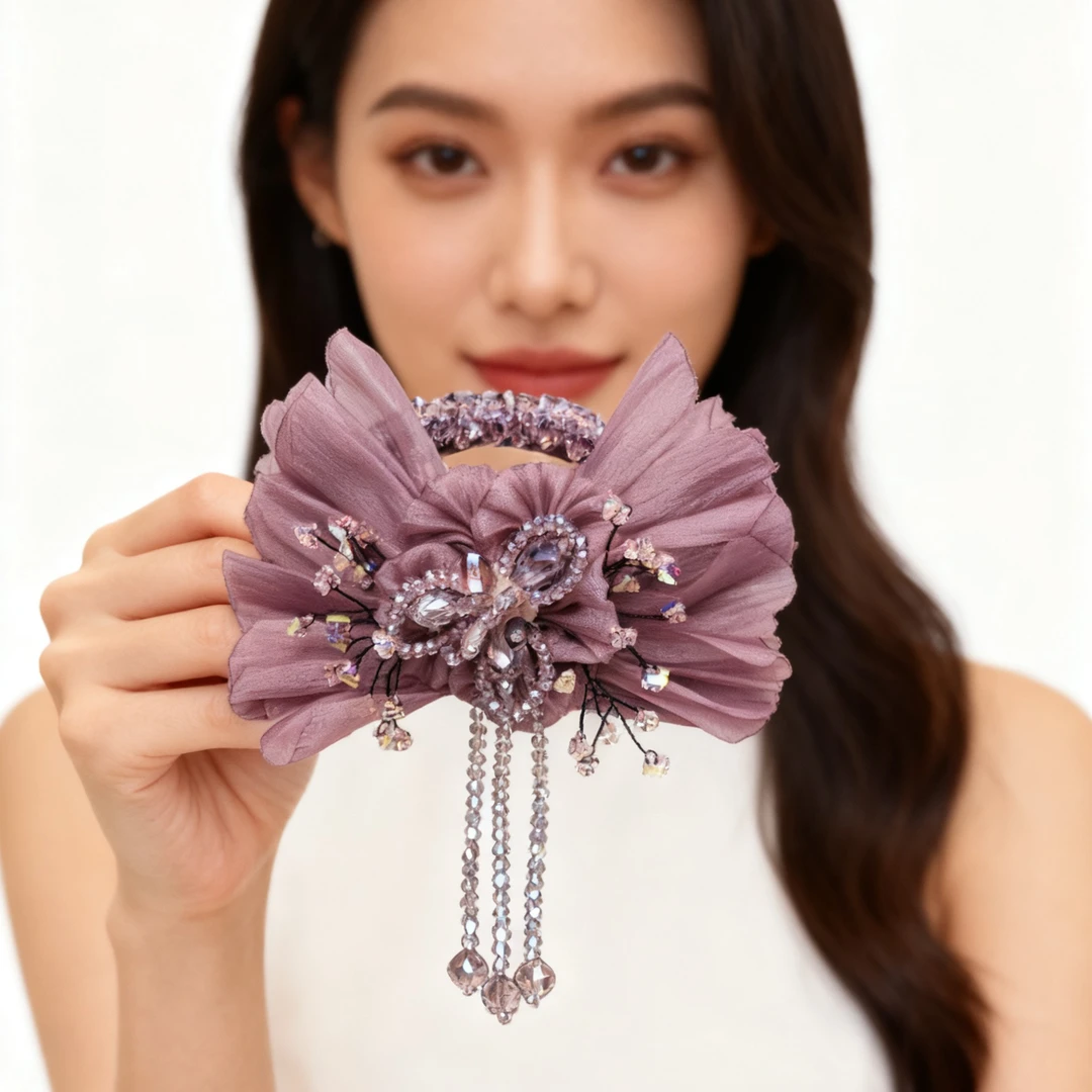 A8172编号紫莹轻奢发饰蝴蝶结胖抓