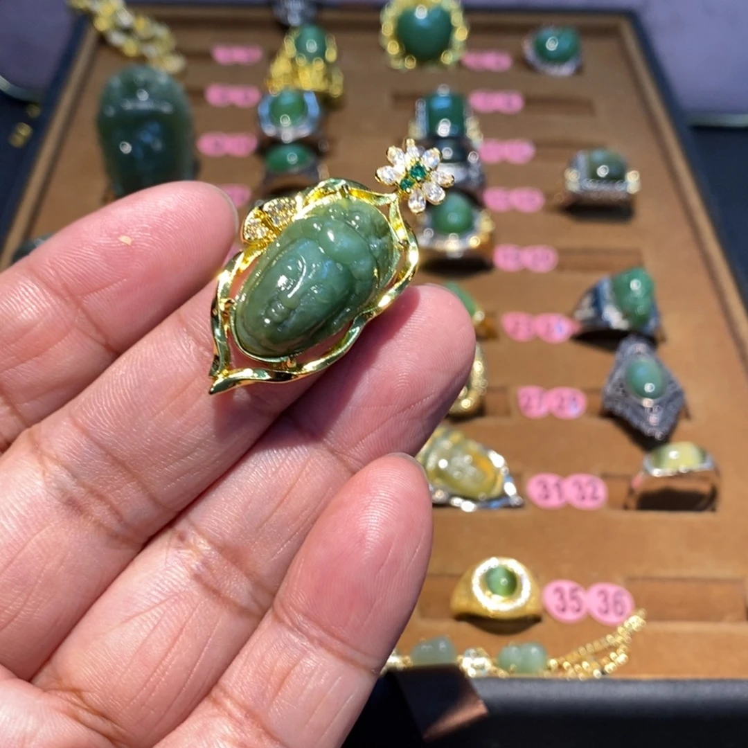 和田玉（碧玉）未镶嵌戒指