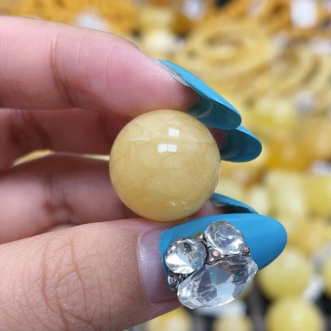 蜜蜡未镶嵌珠宝奇石16.6mm虎皮圆珠