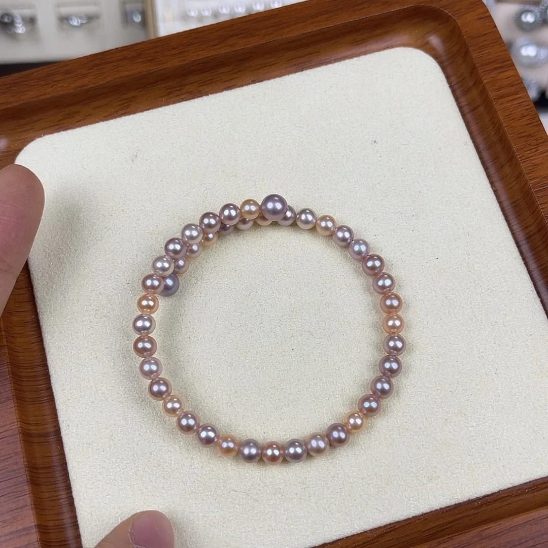 银S925镶嵌手镯淡水珍珠