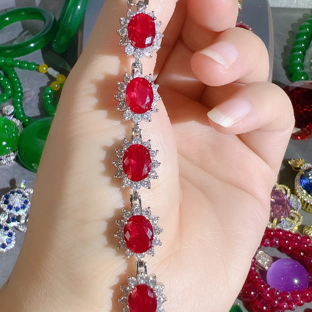 花岗石钨合金红色蓝色吊坠