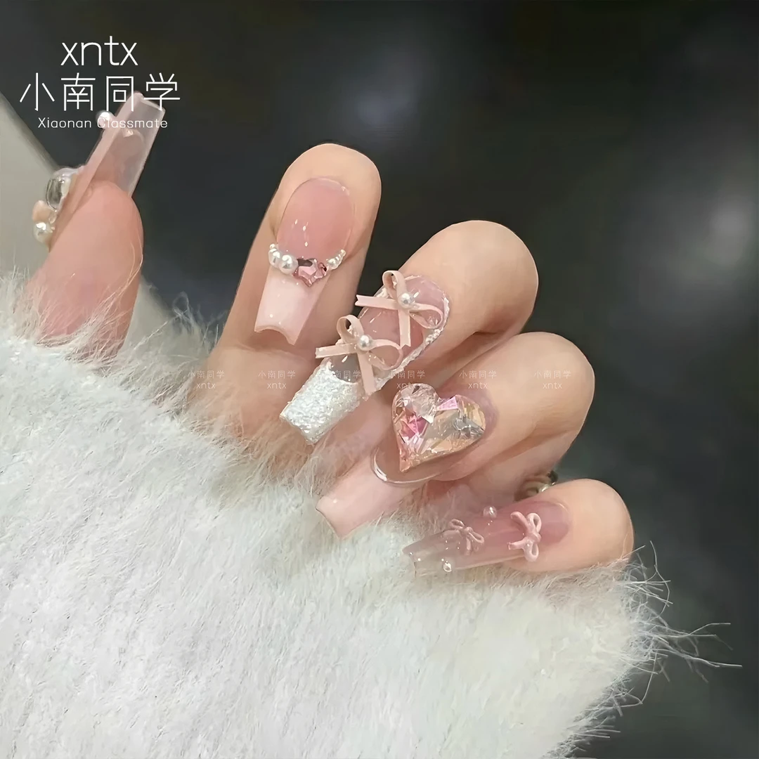 小南同学·【甜心公主】原创设计|美甲手工穿戴甲蝴蝶结爱心指甲贴片