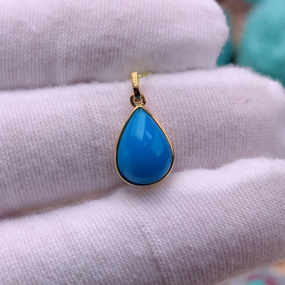 绿松石珠宝奇石18K金镶嵌