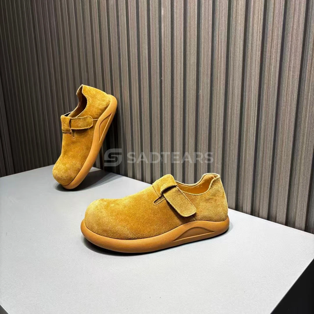 男款勃肯鞋英伦风高端轻奢时尚百搭头层牛皮男士一脚蹬复古休闲鞋