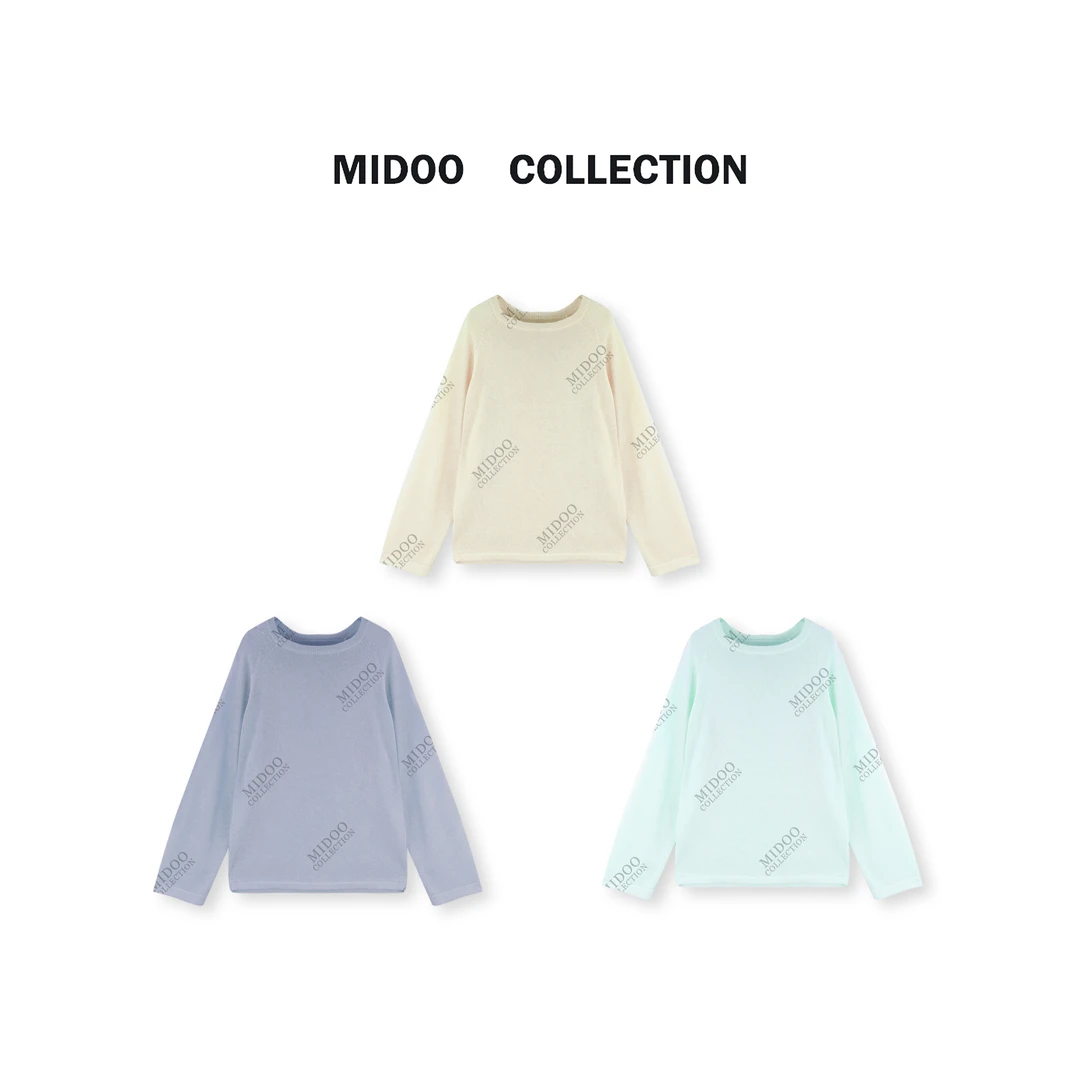 MIDOO ‘云呼吸’干爽和纸纱轻薄透气长袖罩衫上衣