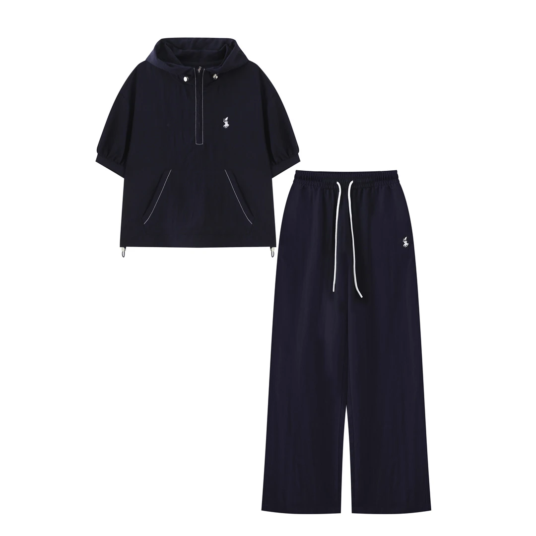 POLOGWON/保罗夏季简约设计款莱赛尔亚麻休闲套装Z031