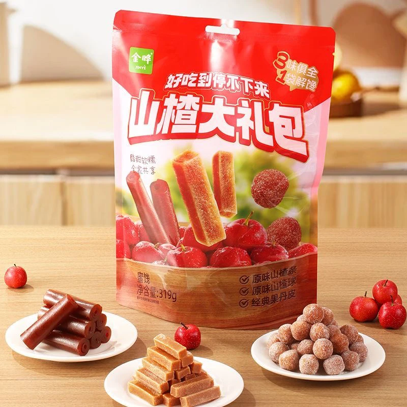 【新疆包邮】金晔山楂儿童零食蜜饯山楂条山楂球果丹皮雪丽球山楂卷