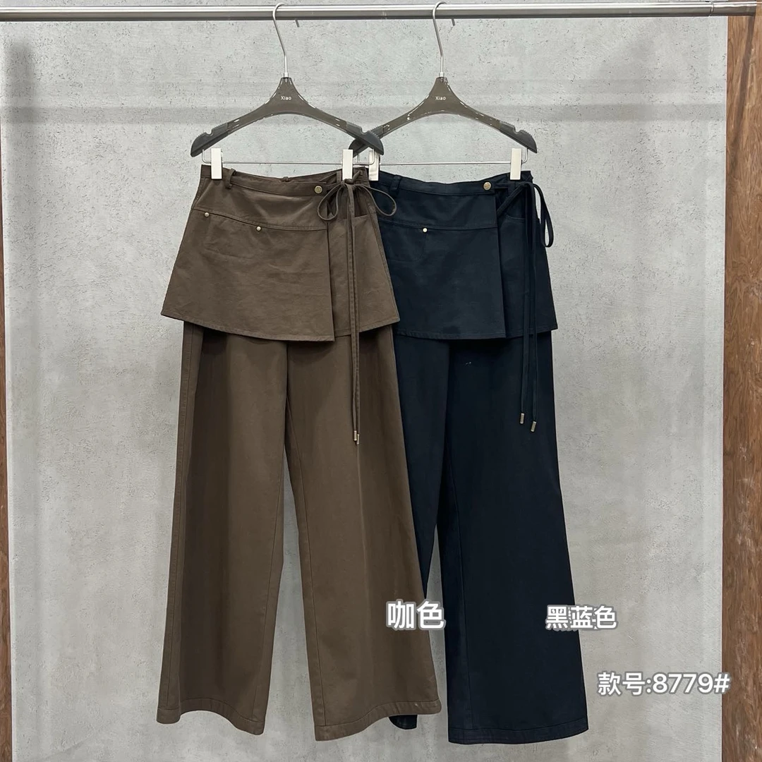 鑫燃KIKI （时髦裤）设计感老钱风屁帘直筒裤 8779 潇家【F】