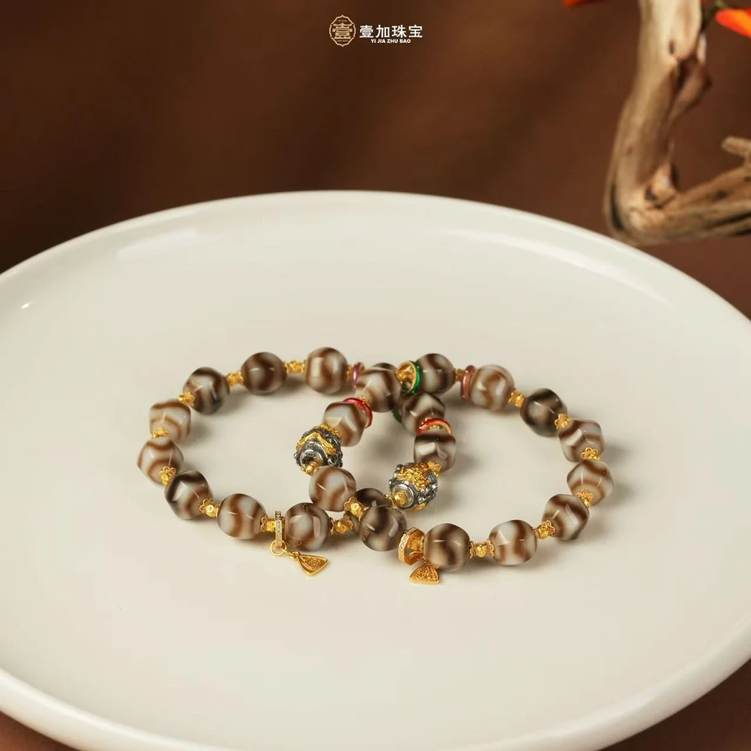 壹加师姐｜手工设计牙牙多宝玛瑙手串多样性发一6840c