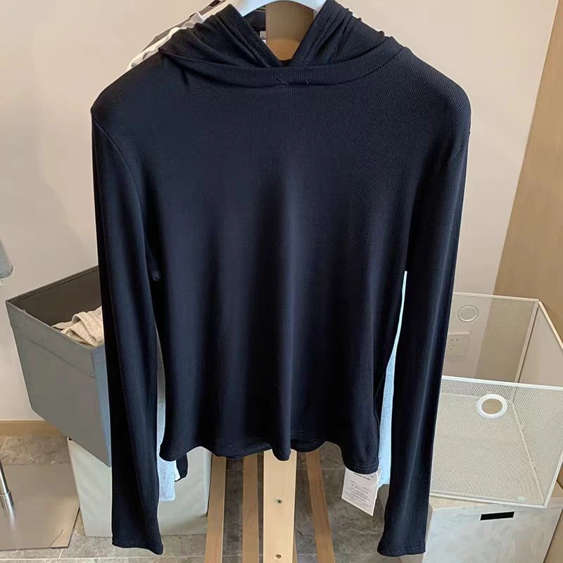 女童螺旋纹春秋连帽T