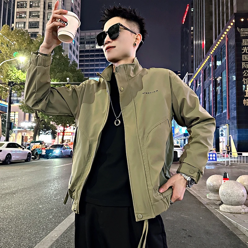 春秋款外套男2025新款潮牌痞帅刺绣夹克衣服男士潮流休闲春装外衣