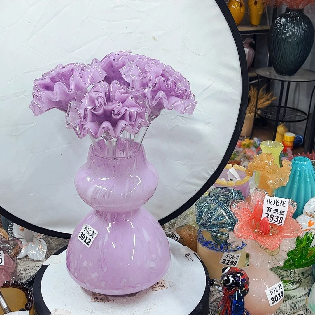 4花1瓶 家悦琉璃工艺品瓶不完美