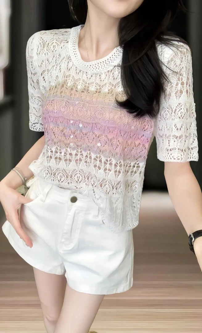 U米精品服装外搭休闲白色韩版时尚空调衫薄款