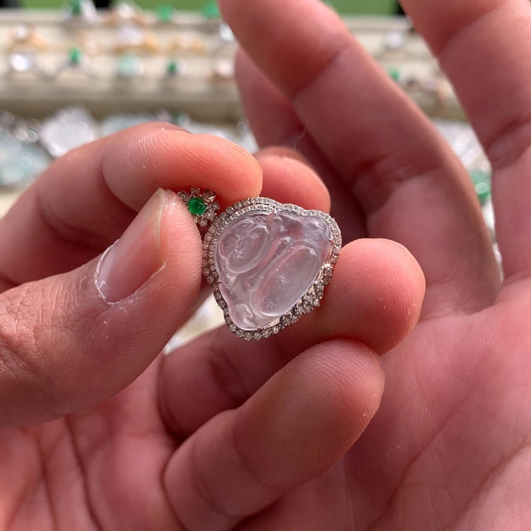 翡翠18K金镶嵌吊坠(不含链)张****