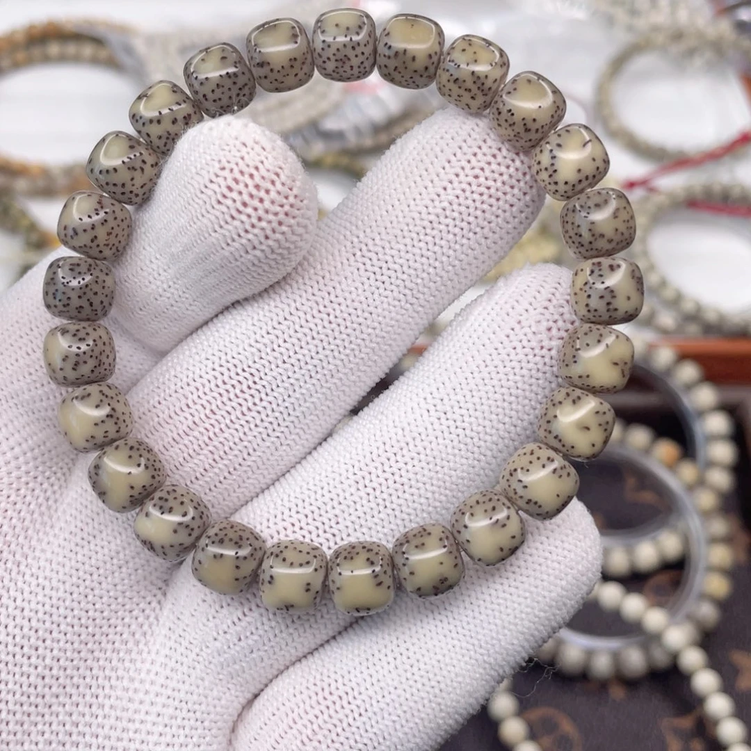 星月菩提手串98黑冰侧留白单圈