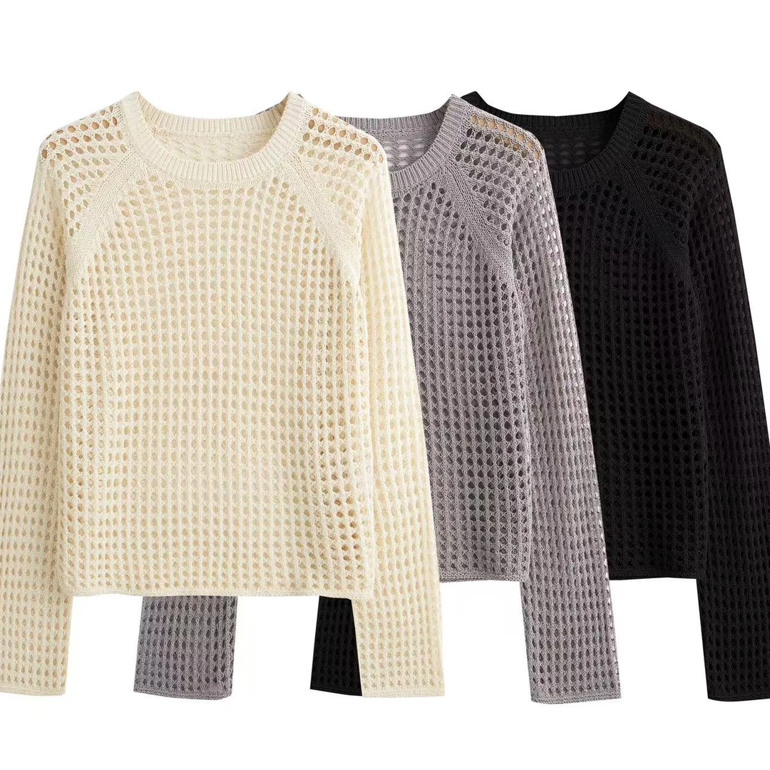 W 665 定制针织镂空套头上衣 （衣长50 胸宽52）