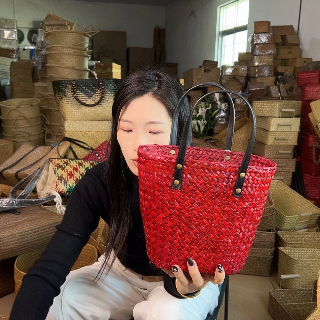 草编草编包/草编收纳盒带瑕疵