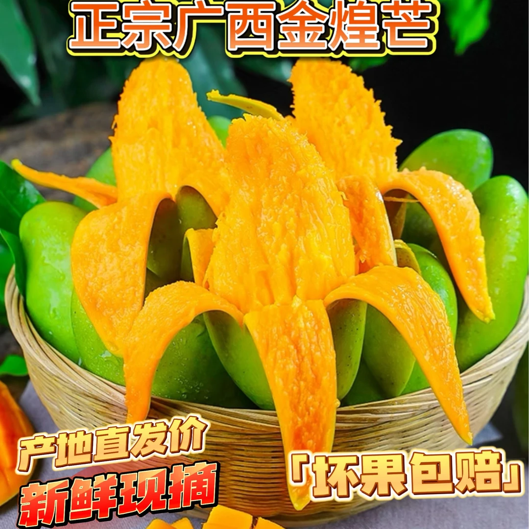 【正宗】广西百色青皮金煌芒新鲜现摘鲜甜多汁核薄如纸包邮