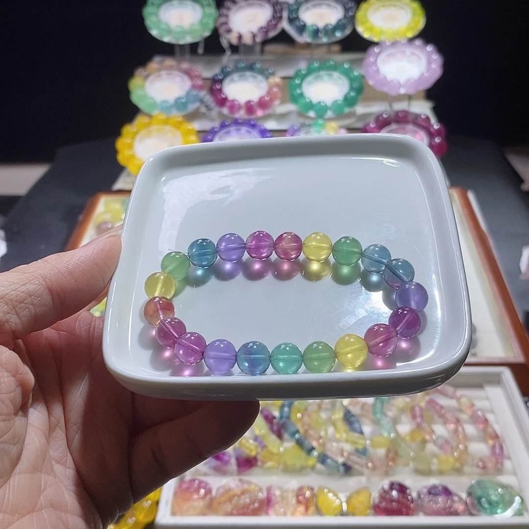 手链未镶嵌萤石彩虹单圈9吗