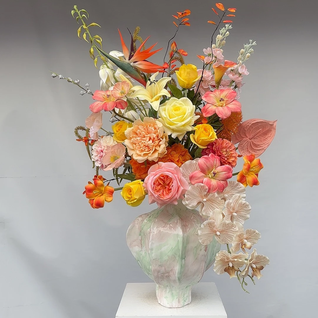 【心想事橙】原创仿真花花艺插花卧室客厅温馨手感花