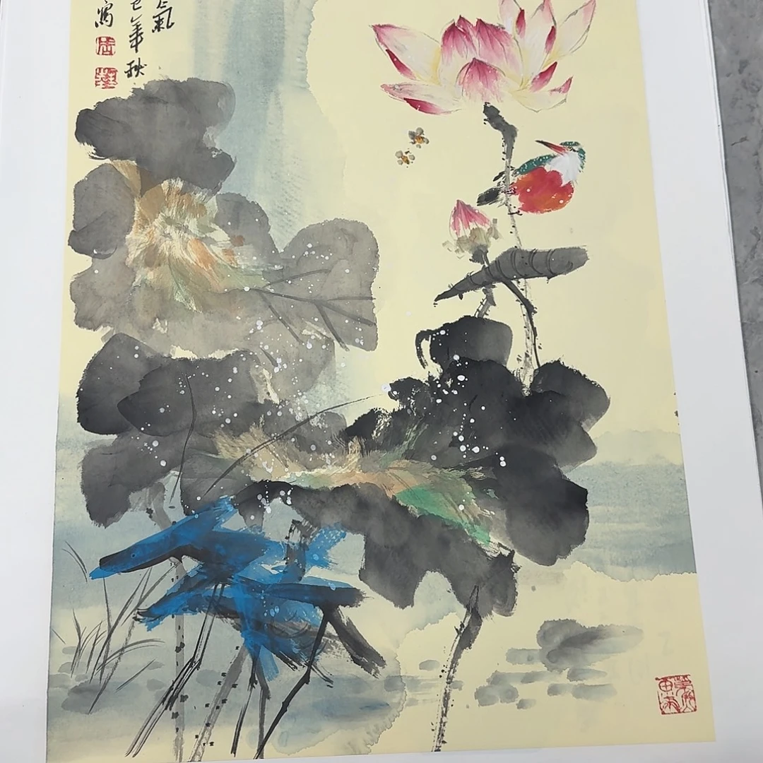 国画国画作品纯手绘四尺三开