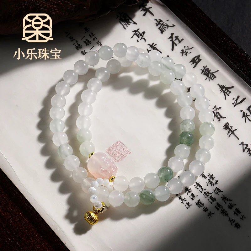 冰底飘绿天山翠精美设计女款玛瑙貔貅女式手链多样性发一-10401