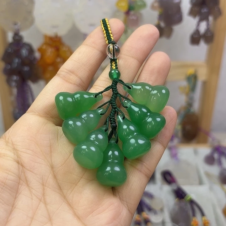 钥匙挂件，绿色葫芦