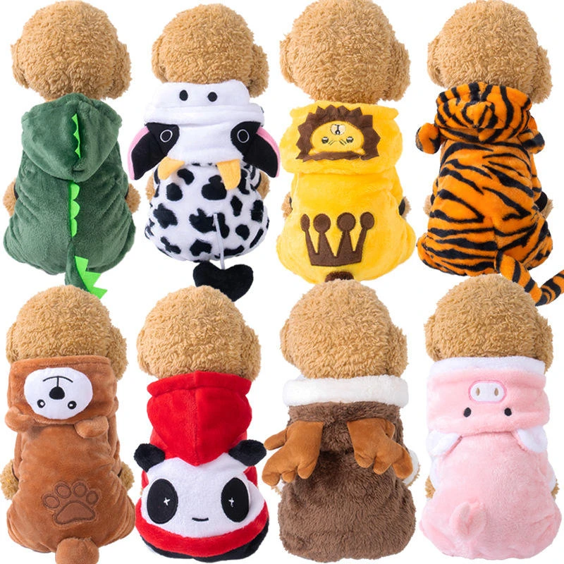 宠物衣服变身装珊瑚绒秋冬恐龙四脚狗狗冬天衣服猫咪宠物服装批发