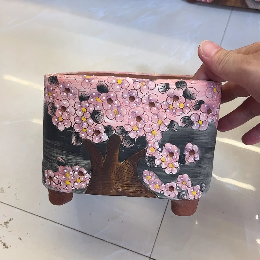 景德镇炫彩手绘景德镇陶瓷花盆