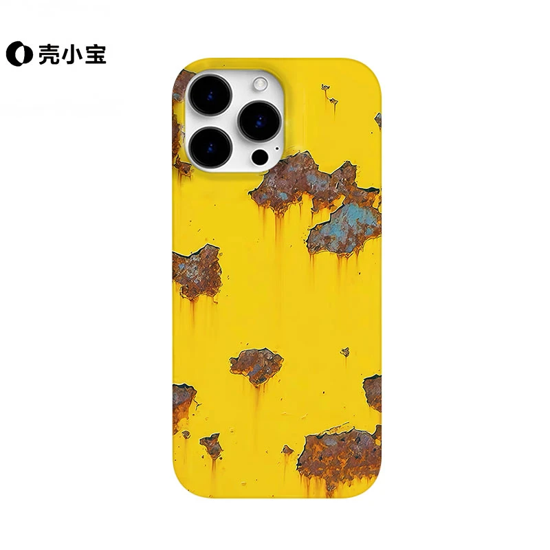 黄色铁锈斑斑适用于苹果16promax小众15pro个性14趣味13/12手机壳