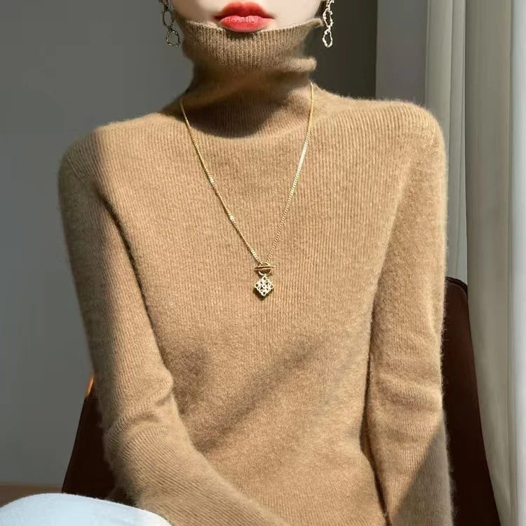 新款堆堆领修身百搭一线成衣针织衫