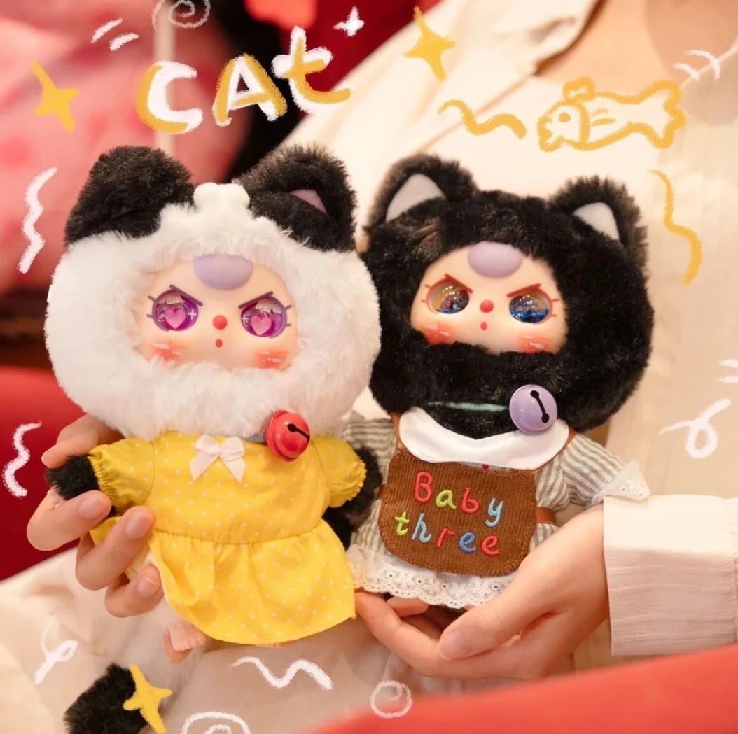 娃三岁小猫衣橱系列搪胶脸毛绒公仔盲盒女生可爱礼物（代拆）