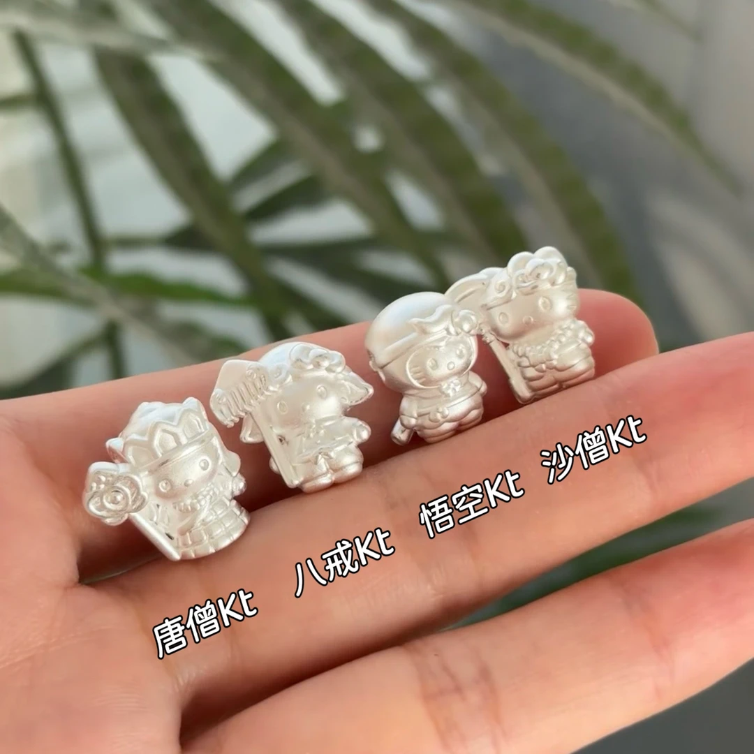 足银布艺手链 足银999西游记kitty师徒四人组手链唐僧纯银周边