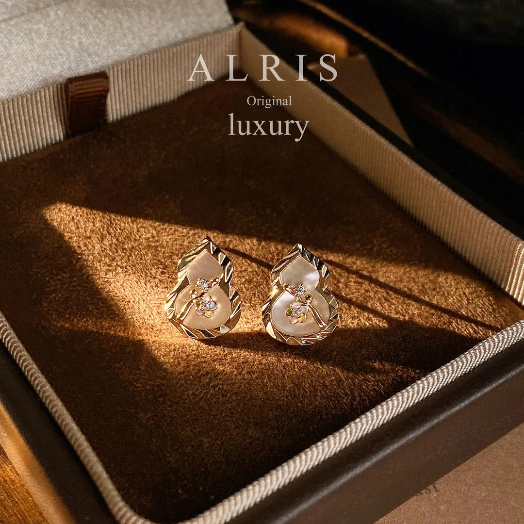 A133新中式葫芦设计感耳钉