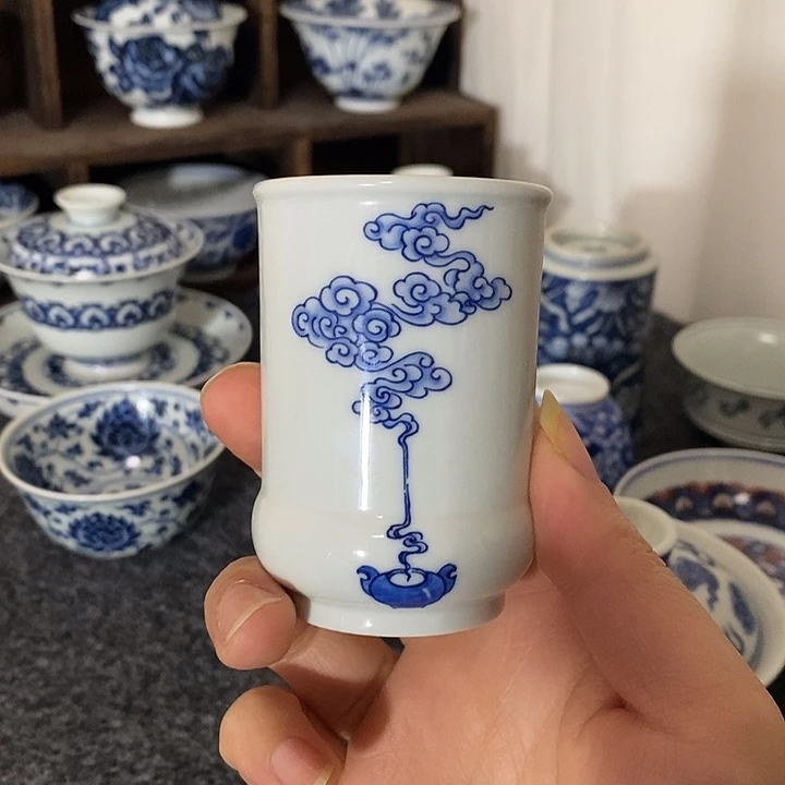 瓷【至坤承器】祥云闻香杯