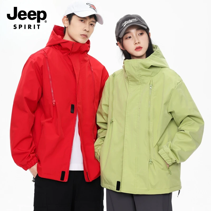 JEEP SPIRIT吉普春秋男女款冲锋衣百搭爆款休闲潮户外冲锋衣外套